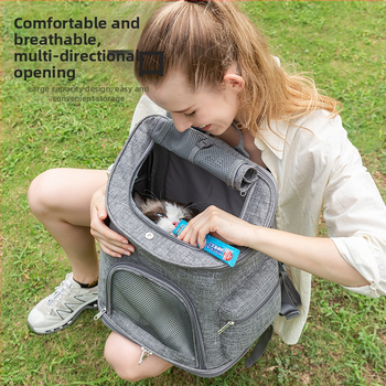 Σακίδιο πλάτης για κατοικίδια, κυλινδρικό πάνω μέρος με φεγγίτη, τσάντα για γάτες, φορητή υφασμάτινη τσάντα κατοικίδιων Oxford με σακίδιο πλάτης για γάτες, σκύλους και κουνέλια