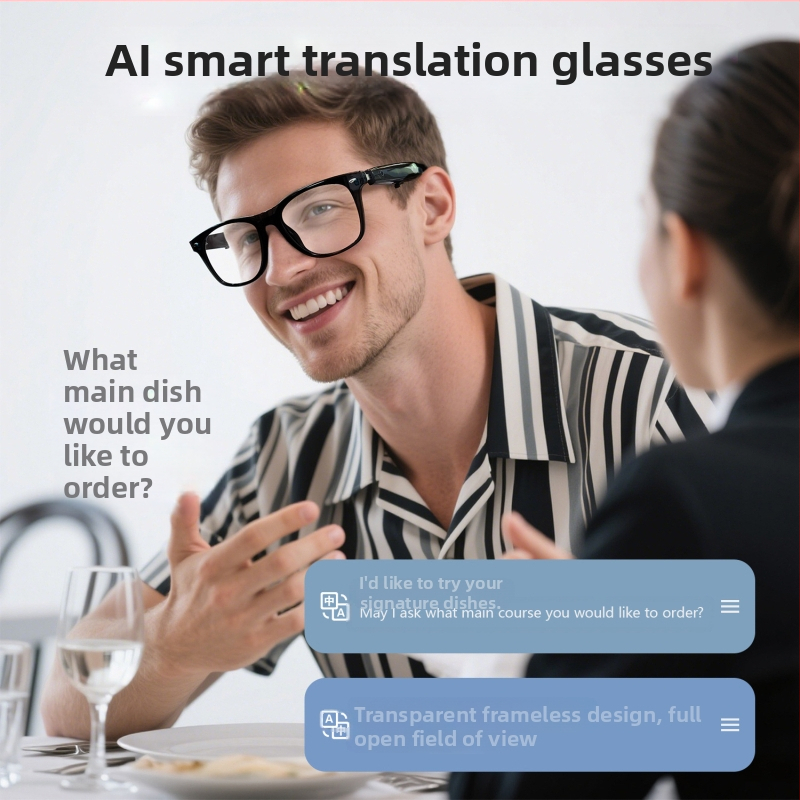 F16 Нови очила за превод с изкуствен интелект, Bluetooth, 100+ езика, очила за превод в реално време, слушане на песни и разговори, умни очила