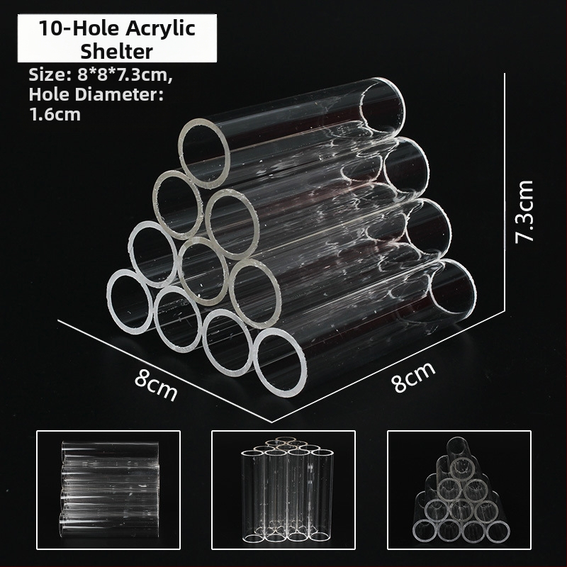 Skaidrus akrilinis krištolas krevečių lizdas krevečių namas pabėgimo skylė veisimosi puodas mažos žuvelės pabėgti dekoratyvinis krevečių akvariumas peizažas krevečių namas