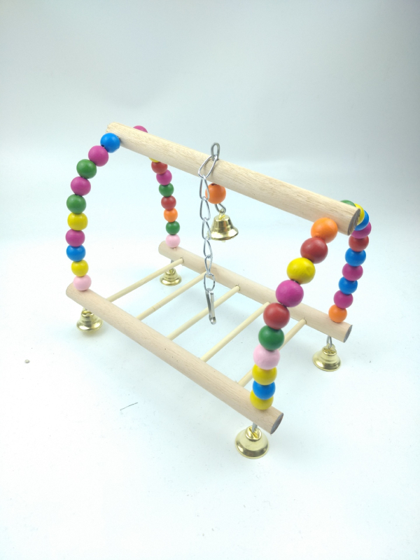 κατοικίδιο αστείο παπαγάλος τετράγωνη βάση βάσης ράβδος σκάλα αναρρίχηση πουλιών κούνια διασκέδασης τροχός περιστρεφόμενη σκάλα παιχνίδι κρεμαστό δαχτυλίδι