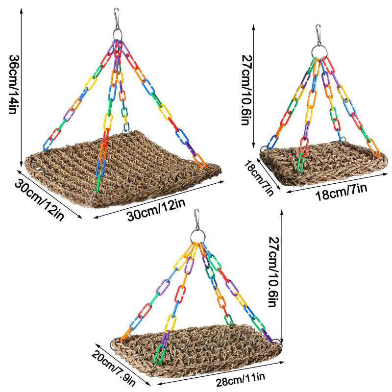 Piiriülene roomaja võrkkiik sisalik peesitamisplatvorm võrkkiik veetaimedest kootud võrkkiik õlgedest kootud sisaliku mänguasi linnupuur papagoi võrkkiik