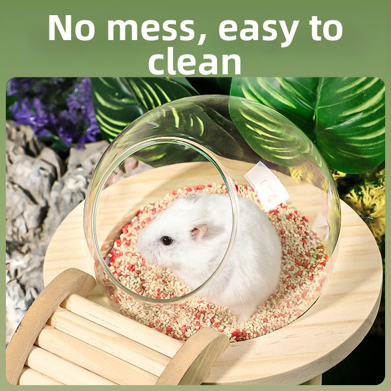 Капсула за баня Hamster Bathroom Space Bath Room WC Toilet Dual Use Golden Bear Washing Body Mouth Sand Wash Mouth Soils Anti-Splash