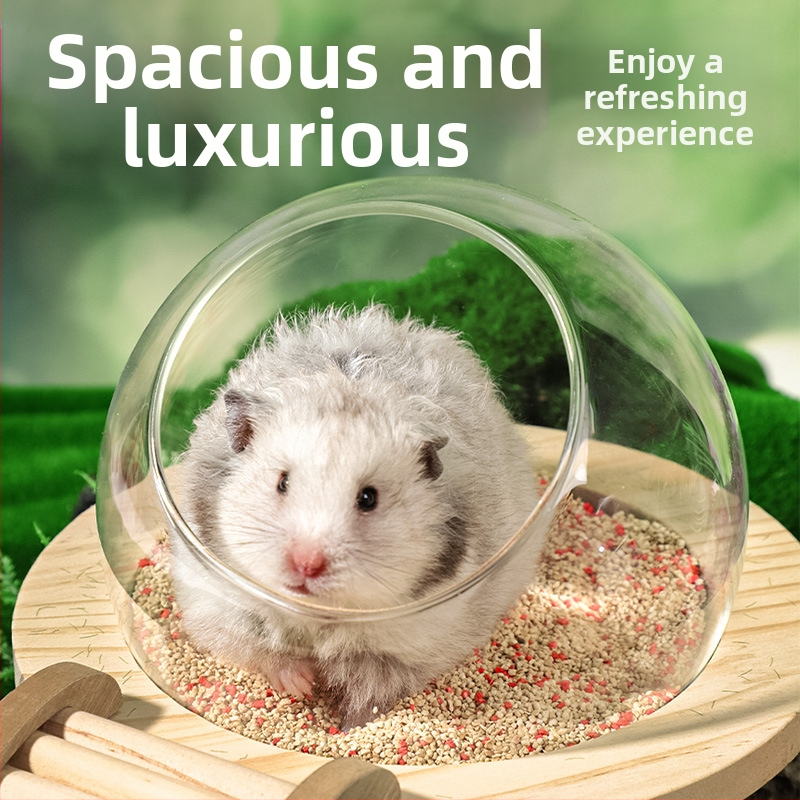 Капсула за баня Hamster Bathroom Space Bath Room WC Toilet Dual Use Golden Bear Washing Body Mouth Sand Wash Mouth Soils Anti-Splash