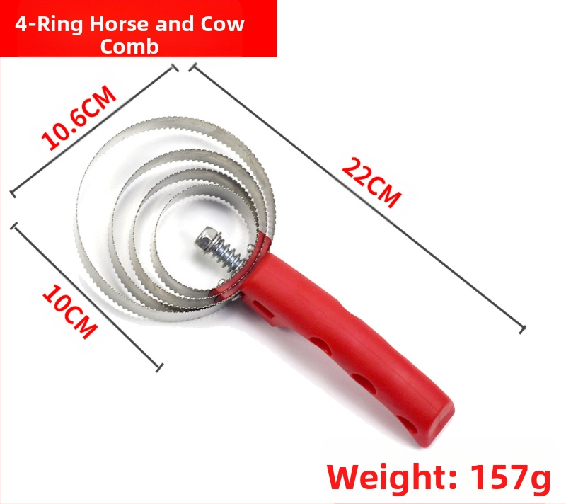 Nerūsējošā tērauda zirgu un govju ķemme ar četriem, pieciem un sešiem apļiem, robota ķemme zirgiem un govīm, sviedru skrāpis, grābeklis pret niezi, zirga spalvu ķemme, kutinošu zobu vairumtirdzniecība.