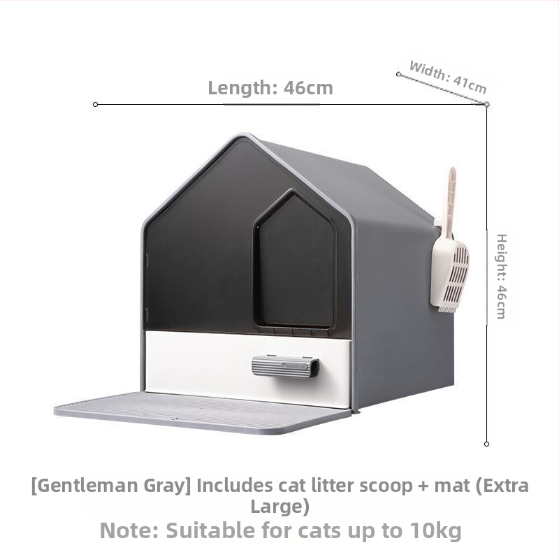 Kassiliivakast täielikult suletud, suur, eriti suur deodorant, deodorant, pritsmekindel sahtliga kassiliivakast, kassi tualettruum
