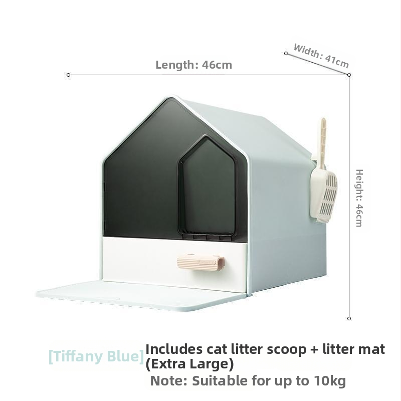 Kassiliivakast täielikult suletud, suur, eriti suur deodorant, deodorant, pritsmekindel sahtliga kassiliivakast, kassi tualettruum