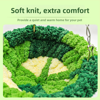 Paukščio lizdas, šiltas papūgos lizdas, miegančio tigro odos storio pliušinis lizdas, izoliacija, didelis medvilninis lizdas, austi žieminiai paukščių reikmenys