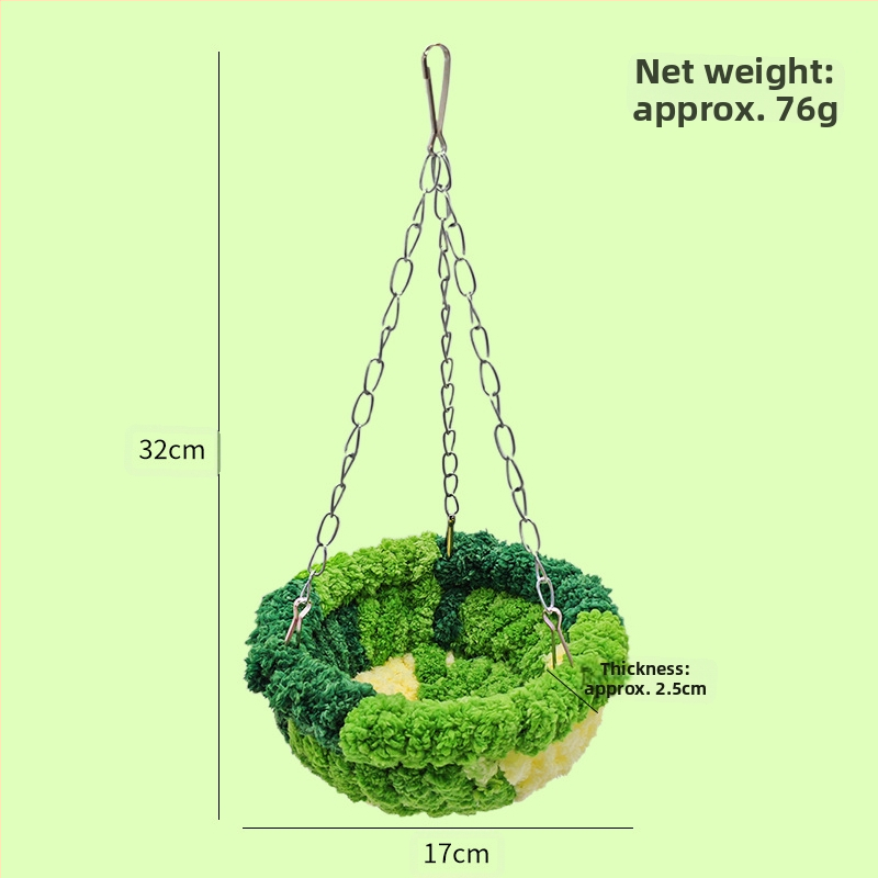Paukščio lizdas, šiltas papūgos lizdas, miegančio tigro odos storio pliušinis lizdas, izoliacija, didelis medvilninis lizdas, austi žieminiai paukščių reikmenys
