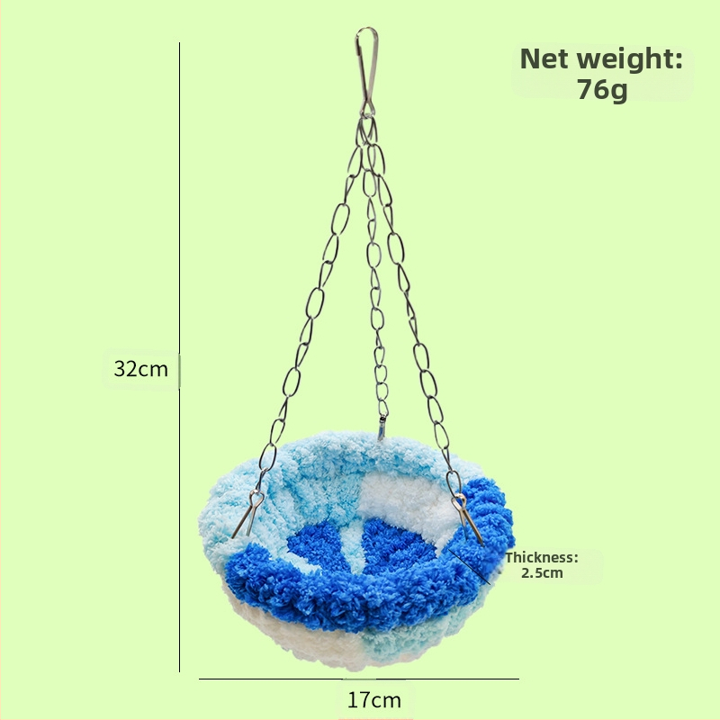 Paukščio lizdas, šiltas papūgos lizdas, miegančio tigro odos storio pliušinis lizdas, izoliacija, didelis medvilninis lizdas, austi žieminiai paukščių reikmenys