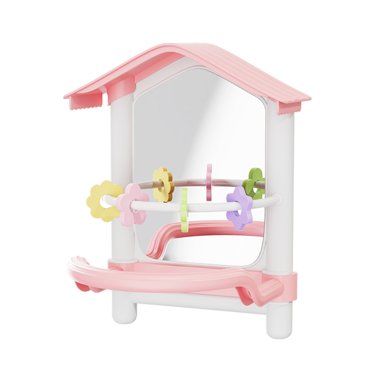 Suur papagoi peegelkaunistusega ripppuur viirpapagoidele, armulindudele, kakaduudele ja väikestele lindudele