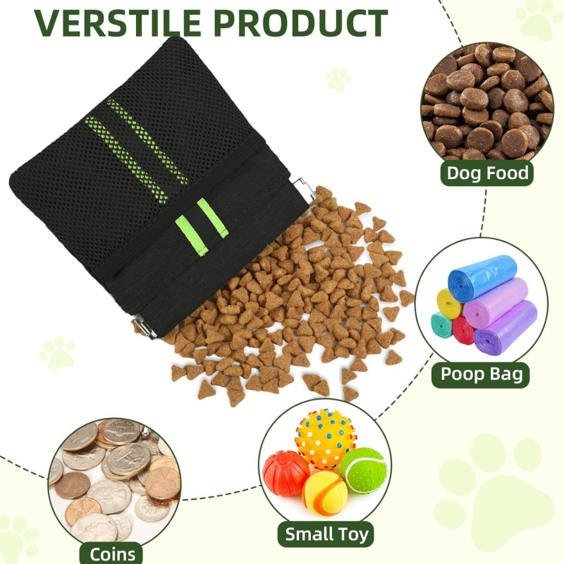 Väike mini koeratreeningkott Veekindel lõuendist lemmikloomatreeningkott Vastupidav pestav lemmikloomade söötmiskott