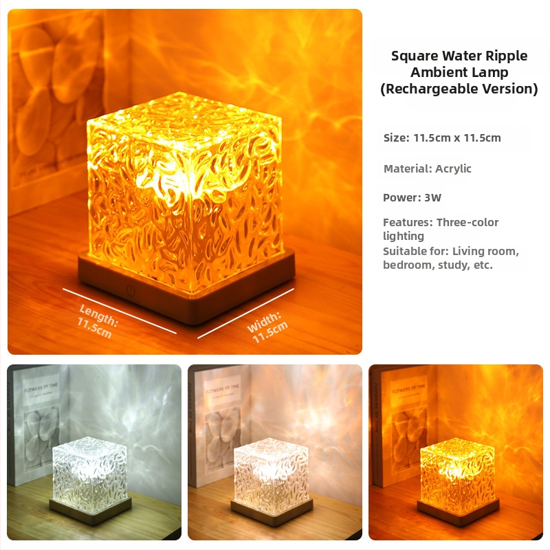 Ruudukujuline veesirutus öövalgusti loominguline voodileek bluetooth atmosfäärivalgus dünaamiline romantiline kingitus tähistaeva projektsioonlamp