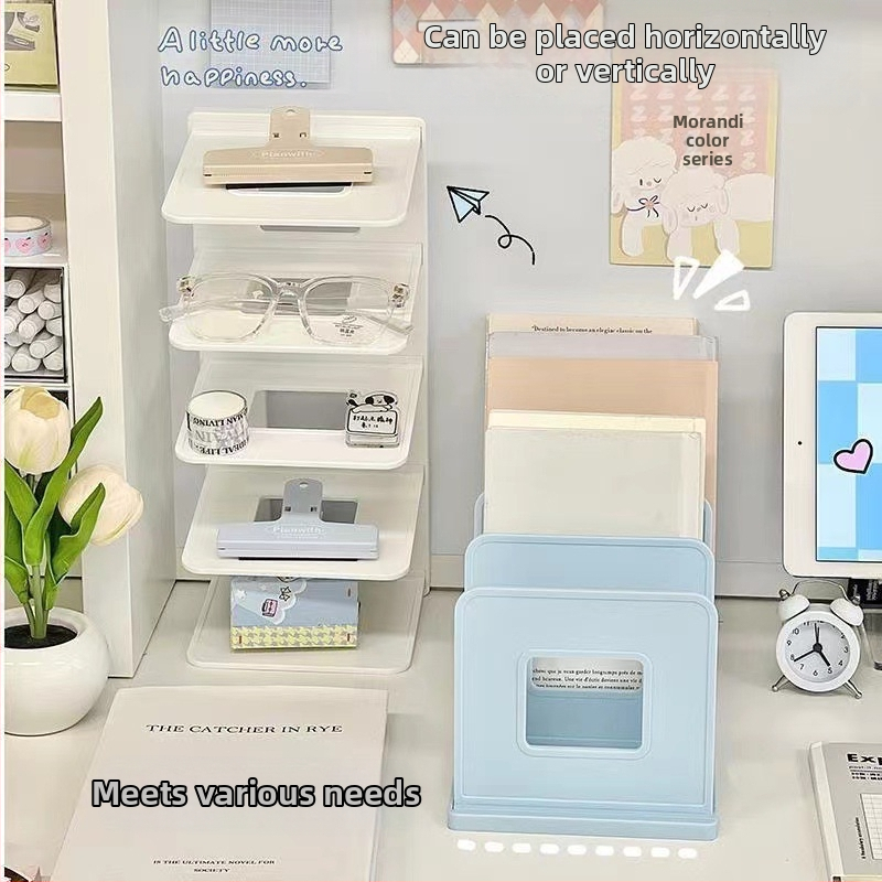 Настолна поставка за книги, акрилен материал, прозрачна поставка за студентски книги, офис канцеларски материали, етажерка за книги на едро