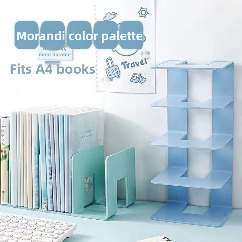 Настолна поставка за книги, акрилен материал, прозрачна поставка за студентски книги, офис канцеларски материали, етажерка за книги на едро