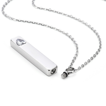 Ευρωπαϊκό και αμερικανικό κολιέ κυλίνδρου από ανοξείδωτο ατσάλι τετράπλευρο, διαμάντι, κυβοειδές, αναμνηστικό κρεμαστό κόσμημα, τεφροδόχος, άρωμα για κατοικίδια