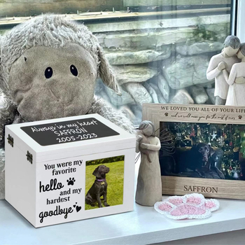 Урна за домашни любимци от дърво, паметна урна за домашни любимци за котки и кучета, универсална масивна дървена урна за домашни любимци