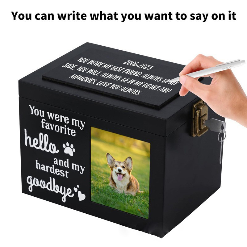 Урна за домашни любимци от дърво, паметна урна за домашни любимци за котки и кучета, универсална масивна дървена урна за домашни любимци