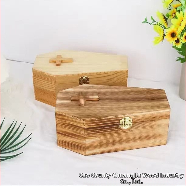 Урна за домашни любимци, ковчег за Хелоуин, подаръчна кутия, бор, детска кутия за бижута, дървена кутия за съхранение на бижута