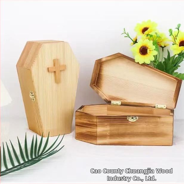 Урна за домашни любимци, ковчег за Хелоуин, подаръчна кутия, бор, детска кутия за бижута, дървена кутия за съхранение на бижута