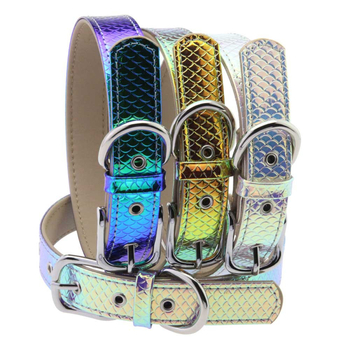 Mugav maagiline värviline laserhelendav optimaalne koerakaelarihm mikrokiust mao mustriga reguleeritav kassi ja koera lemmikloomatarvikud kaelarihm