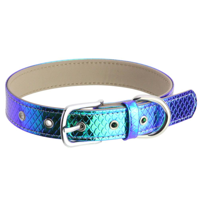 Mugav maagiline värviline laserhelendav optimaalne koerakaelarihm mikrokiust mao mustriga reguleeritav kassi ja koera lemmikloomatarvikud kaelarihm