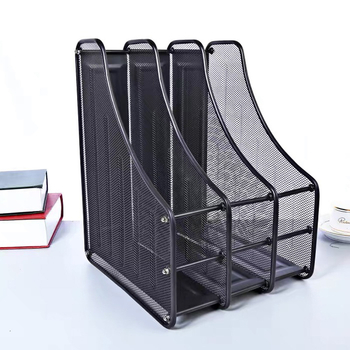 Метална мрежеста поставка за файлове, трислойна, четирислойна поставка за файлове, рамка за съхранение на лента с данни, офис поставка за съхранение на работния плот