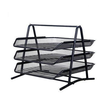 Метална мрежеста поставка за файлове, трислойна, четирислойна поставка за файлове, рамка за съхранение на лента с данни, офис поставка за съхранение на работния плот