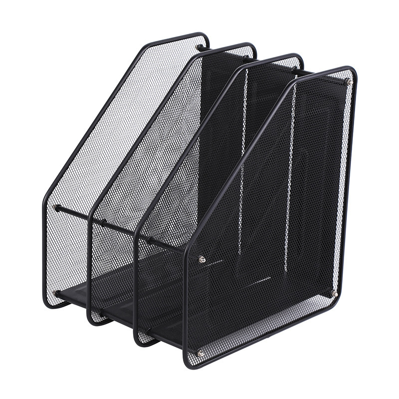 Метална мрежеста поставка за файлове, трислойна, четирислойна поставка за файлове, рамка за съхранение на лента с данни, офис поставка за съхранение на работния плот