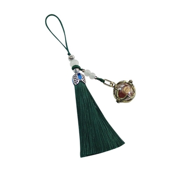 Μενταγιόν με τετράφυλλο τριφύλλι από γυάλινη σφαίρα με φούντα που ανοίγει, μενταγιόν κινητού τηλεφώνου από μπουκάλι κιννάβαρι, μενταγιόν μπρελόκ από μπουκάλι ευχών