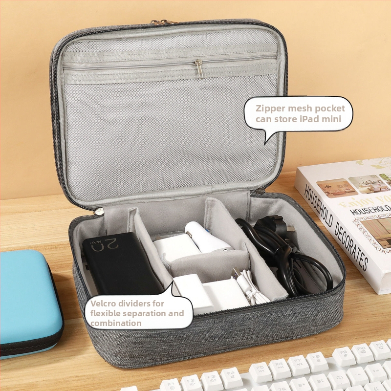 Ausinių įkroviklis, vandeniui atspari laikymo dėžutė, daugiafunkcis kvito laido laikymo krepšys, dvisluoksnis, trijų sluoksnių, dulkėms atsparus laikymo krepšys