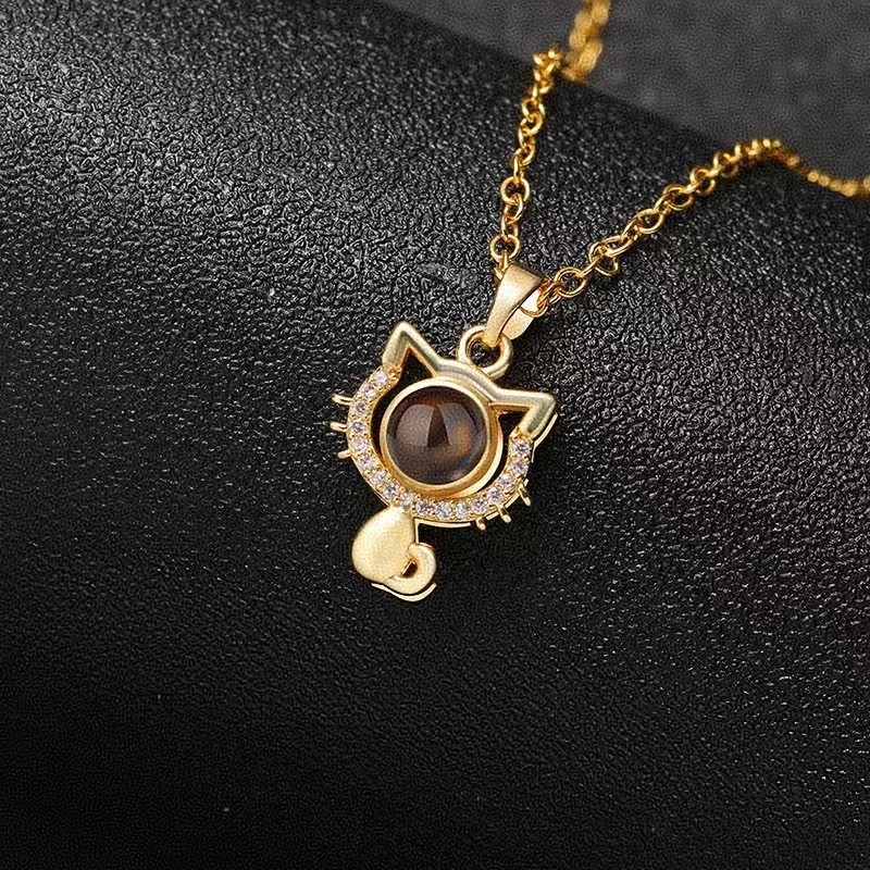 100 keeles „Ma armastan sind” kassi ripatsiga projektsioonkaelakee naistele, Euroopa ja Ameerika moodne kohandatud mikronikerdusega fotoga rangluukett