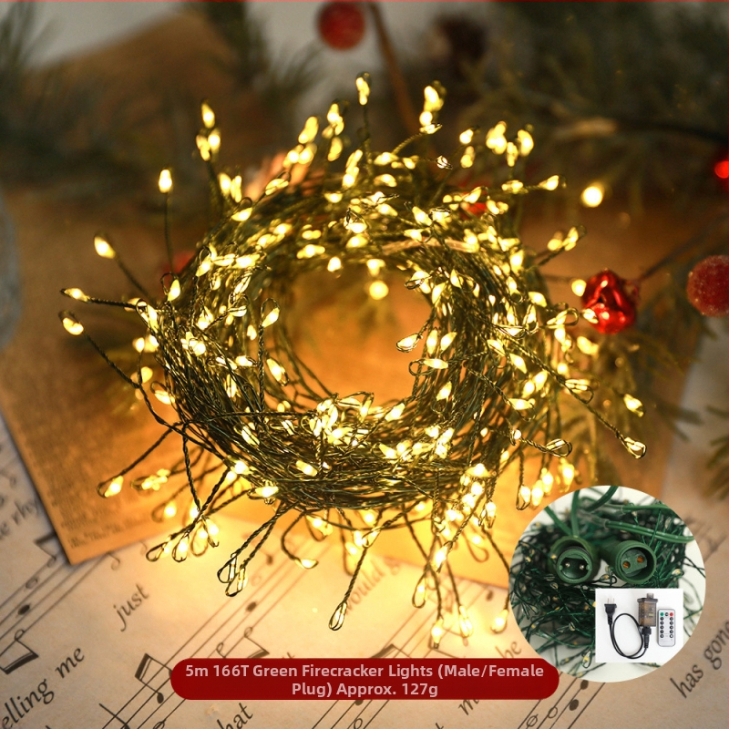 Kalėdinės dekoracijos LED fejerverkai, šviesos varinė viela, šviesos girlianda, „Green Line“, kalėdinis šventinis puošnus apšvietimas, skirtas įvairioms progoms