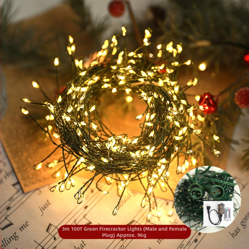 Kalėdinės dekoracijos LED fejerverkai, šviesos varinė viela, šviesos girlianda, „Green Line“, kalėdinis šventinis puošnus apšvietimas, skirtas įvairioms progoms