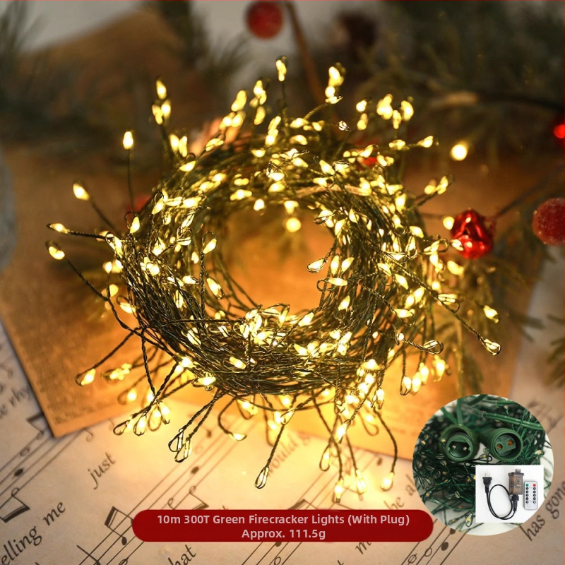 Kalėdinės dekoracijos LED fejerverkai, šviesos varinė viela, šviesos girlianda, „Green Line“, kalėdinis šventinis puošnus apšvietimas, skirtas įvairioms progoms