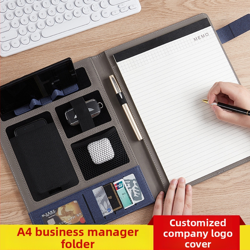 Папка за бизнес мениджъри A4, персонализирана папка за писане, папка за изложби, информационна книга, бизнес кожена книга, единична книга на склад