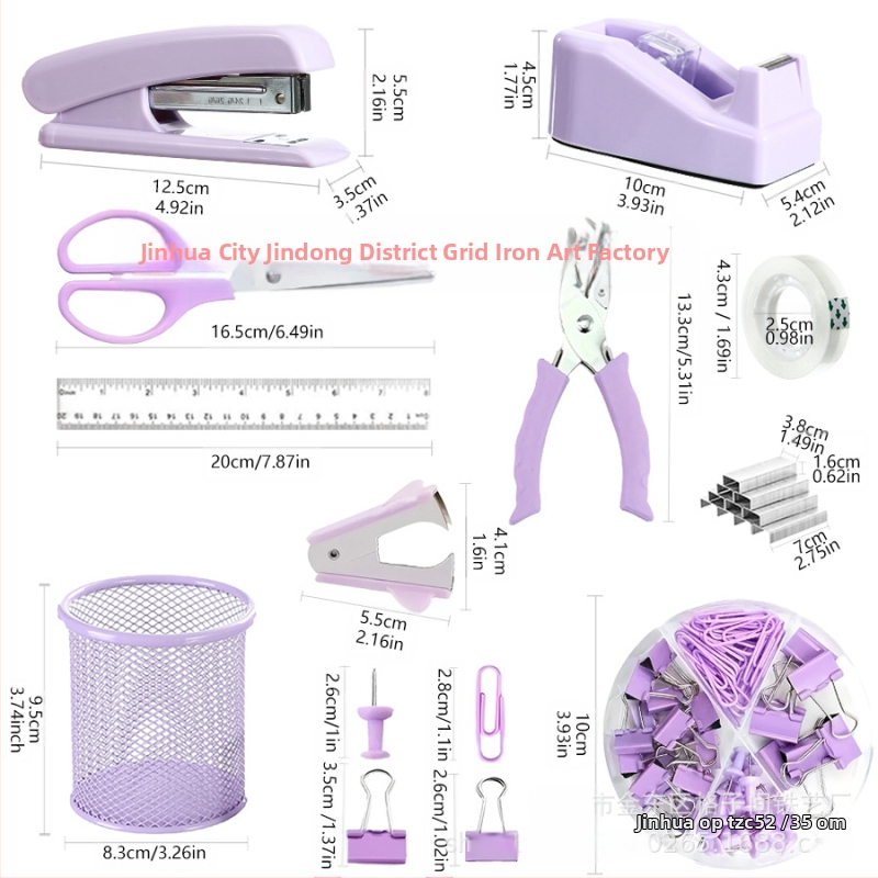 Držiak na pero CrossBorder Office Set Macaron Color Papiernictvo Zošívačka Nožnice Páska Odstraňovač sponiek Krabica na sponky