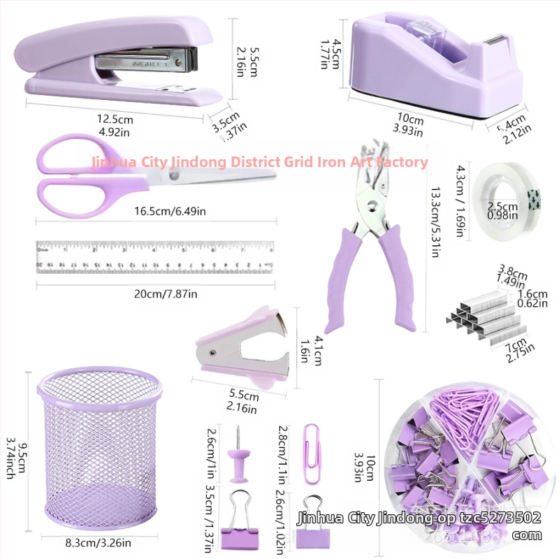 Piiriülene pliiatsihoidja kontorikomplekt Macaron värviline kirjatarvete klammerdaja käärid teip klammerdaja eemaldaja klammerdaja hoiukarp