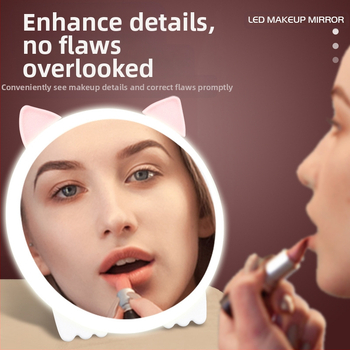 Ново LED огледало за грим, широко сгъваемо настолно огледало за тоалетка, ръчно, усъвършенствано преносимо огледало за спалня