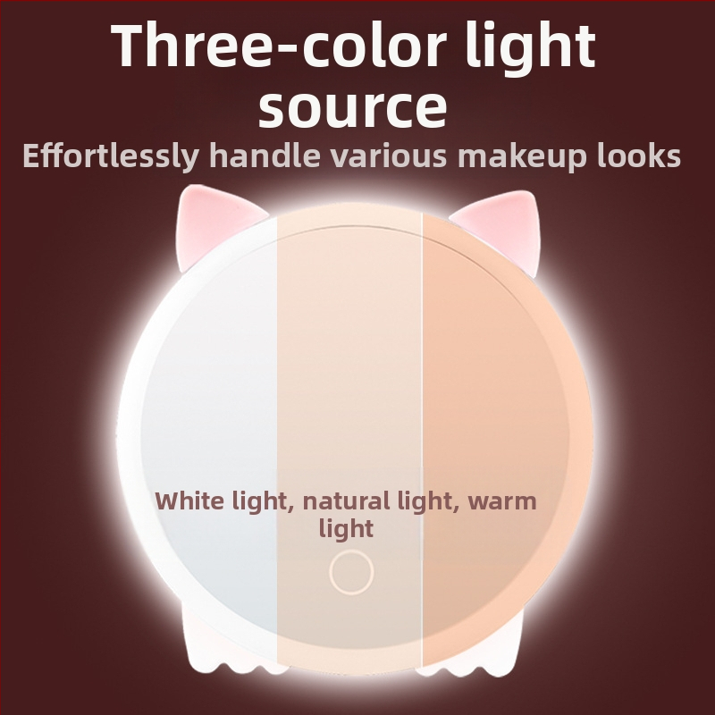 Ново LED огледало за грим, широко сгъваемо настолно огледало за тоалетка, ръчно, усъвършенствано преносимо огледало за спалня