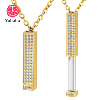 Διακοσμητικό κολιέ κούκλας από ανοξείδωτο ατσάλι με διαμάντια, γράμματα diy με διαμάντια, τηλεσκοπικό στερεοφωνικό κολιέ με ραβδί, χριστουγεννιάτικο δώρο