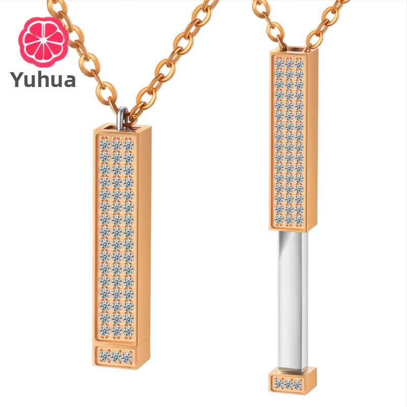 Roostevabast terasest teemantkomplektiga nuku kaelakee, millel on isetegemise teemant-teleskoop-stereokepiga kaelakee jõulukingiks