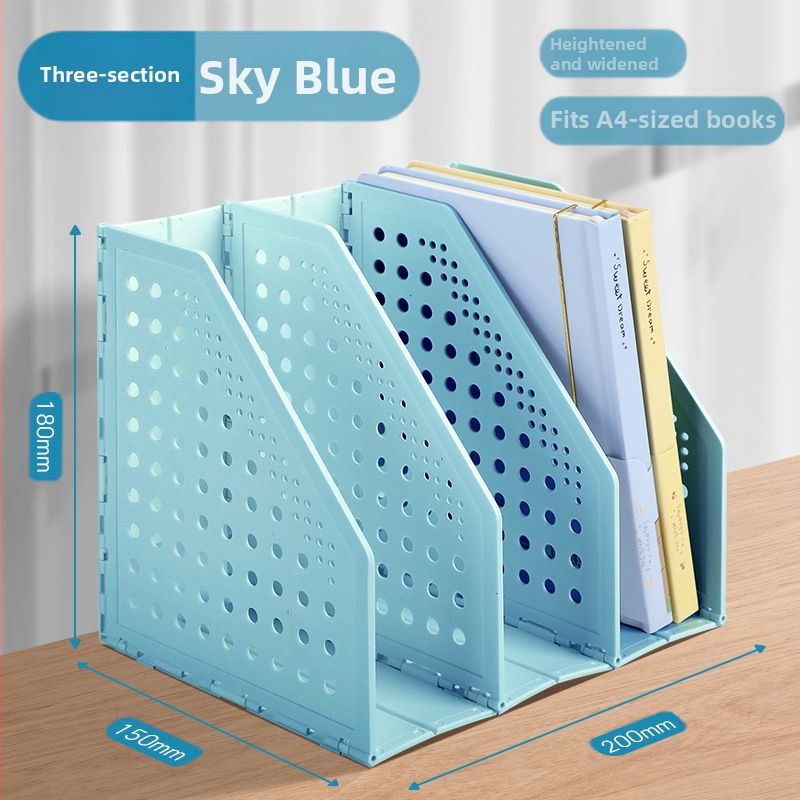 Сгъваема рамка за файлове Deli TB505, настолна поставка за файлове, офисна многослойна поставка за файлове, разтеглива поставка за книги