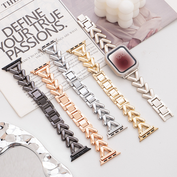 Για Apple Watch V Βραχιόλι Μεταλλικό Λουράκι Iwatch Μικρό Chanel Στυλ Advanced Sense Απλό Λουράκι Ρολογιού Διαγώνιο Περίγραμμα