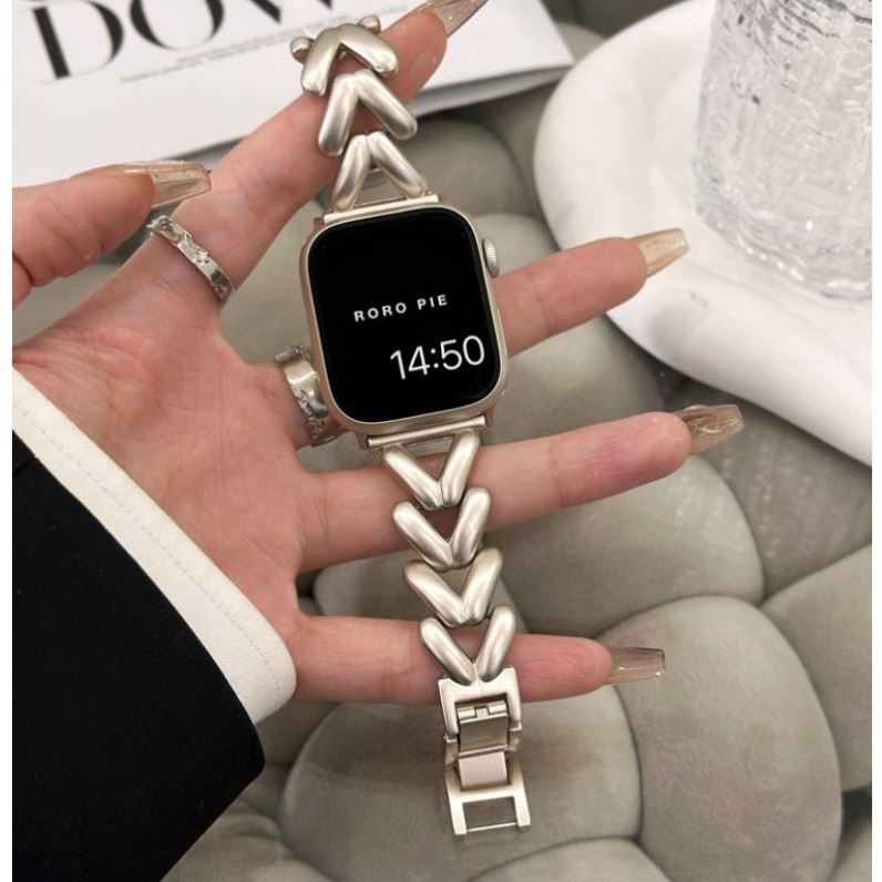 Apple Watch V metallrihmaga iwatch väike Chaneli stiilis Advanced Sense lihtne kellarihm risti äärisega