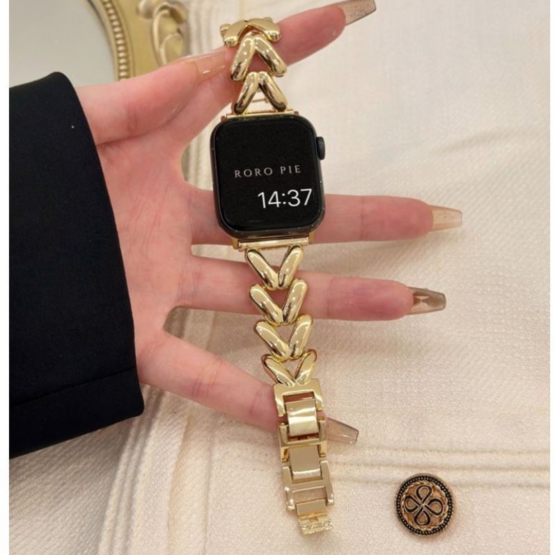 Apple Watch V metallrihmaga iwatch väike Chaneli stiilis Advanced Sense lihtne kellarihm risti äärisega