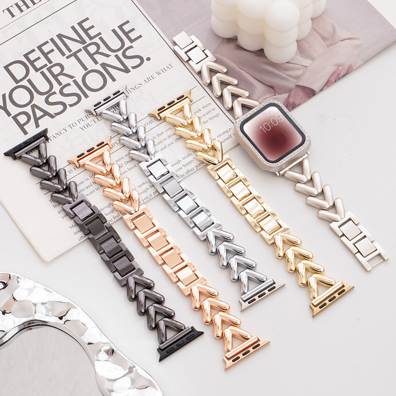 Apple Watch V metallrihmaga iwatch väike Chaneli stiilis Advanced Sense lihtne kellarihm risti äärisega