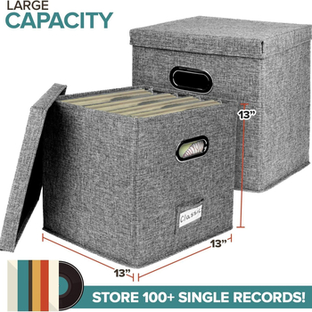 Spot piiriülene puuvillast ja linasest kangast kokkupandav kaanega hoiukast vinüülplaatide hoiukast