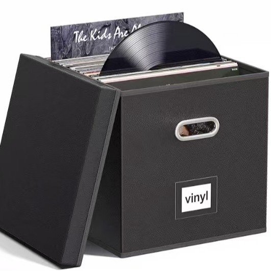 Spot piiriülene puuvillast ja linasest kangast kokkupandav kaanega hoiukast vinüülplaatide hoiukast