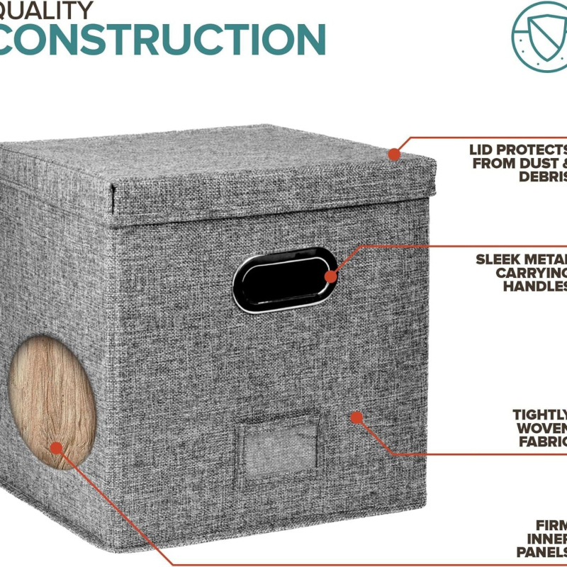 Spot piiriülene puuvillast ja linasest kangast kokkupandav kaanega hoiukast vinüülplaatide hoiukast