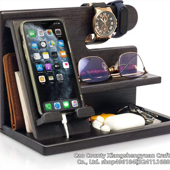 Δημιουργική βάση κινητού τηλεφώνου από μασίφ ξύλο, επαναφορτιζόμενη, επιτραπέζια βάση γραφείου, πεύκου, για ακουστικά, ράφι αποθήκευσης διαφόρων ειδών, σε απόθεμα